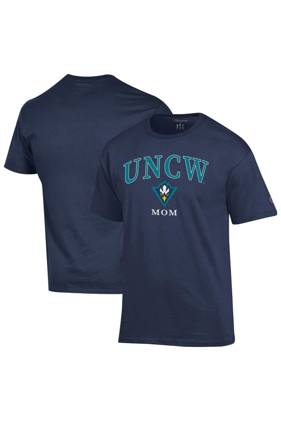 Unisex Champion Navy UNC Wilmington Seahawks  Mom Logo T-Shirt