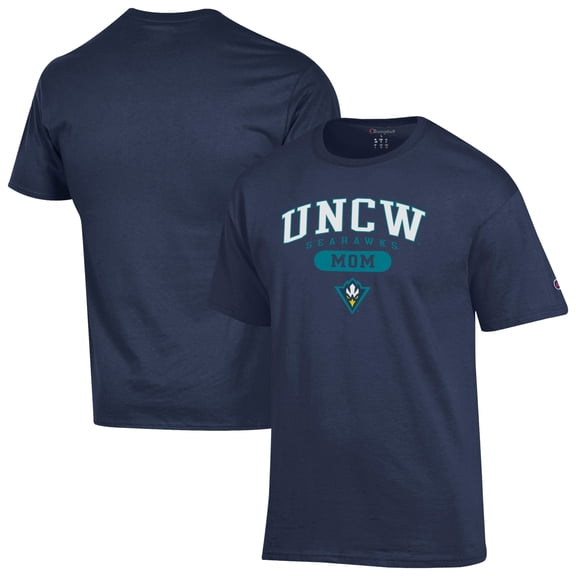 Unisex Champion Navy UNC Wilmington Seahawks Mom Pill Box T-Shirt