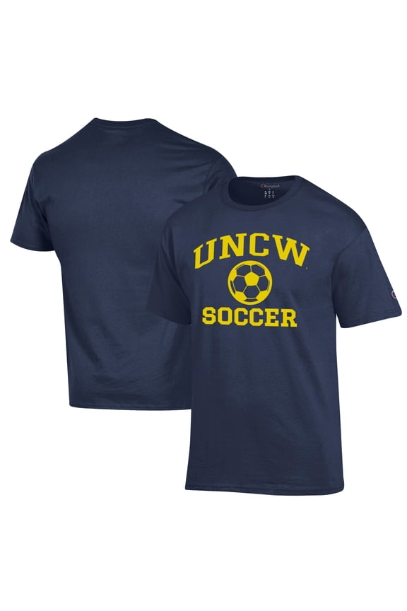 Men's Champion Navy UNC Wilmington Seahawks Soccer Icon T-Shirt