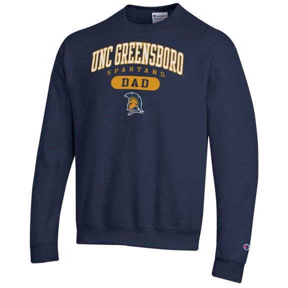 Men's Champion Navy UNCG Spartans Dad Pill Box Eco Powerblend Sweatshirt
