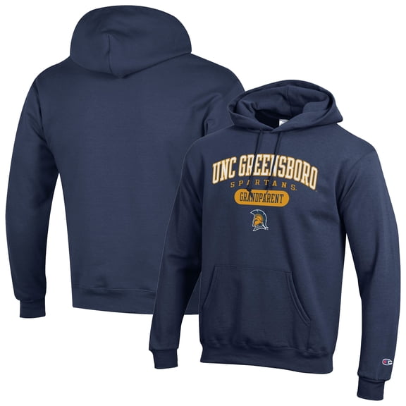 Men's Champion Navy UNCG Spartans Grandparent Logo Eco Powerblend Hoodie