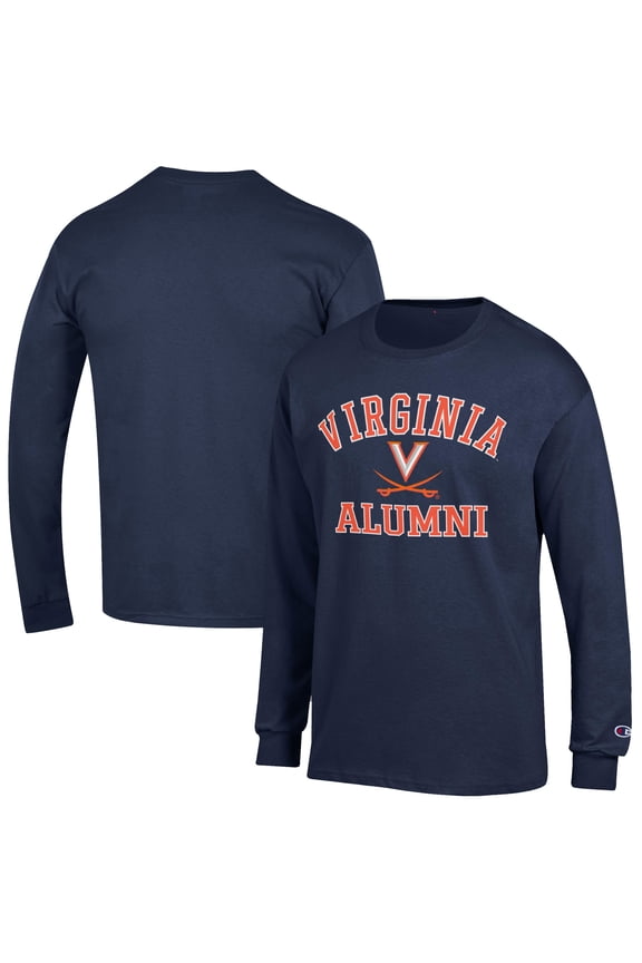 Men's Champion Navy Virginia Cavaliers Alumni Logo Long Sleeve T-Shirt