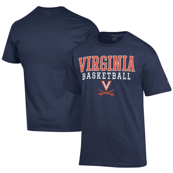 Men's Champion  Navy Virginia Cavaliers Icon Logo Basketball Jersey T-Shirt