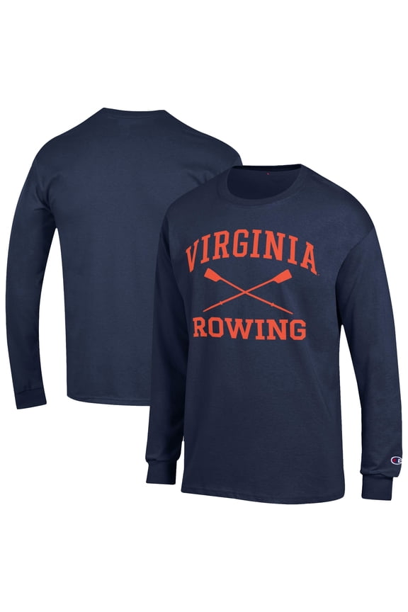 Men's Champion Navy Virginia Cavaliers Rowing Jersey Long Sleeve T-Shirt
