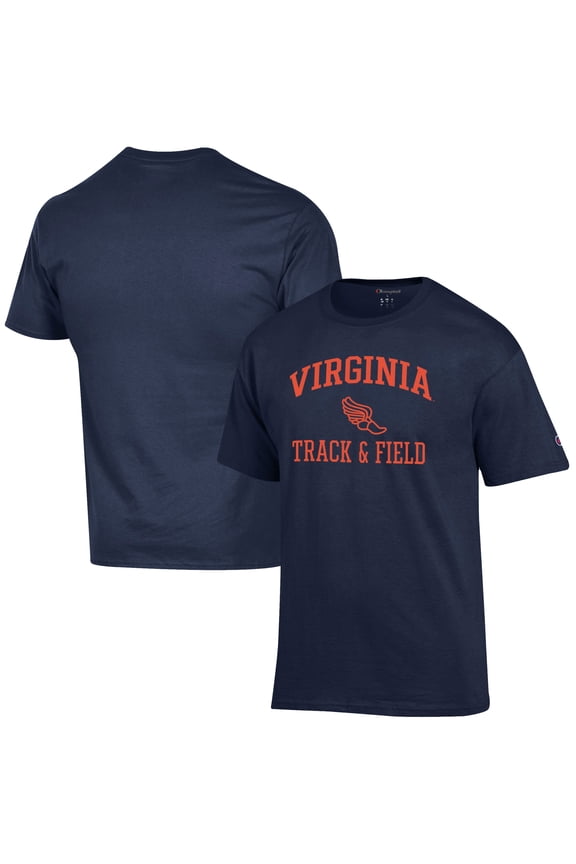 Men's Champion  Navy Virginia Cavaliers Track & Field Icon T-Shirt