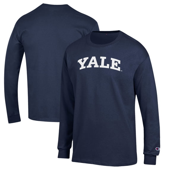 Men's Champion Navy Yale Bulldogs Jersey Long Sleeve T-Shirt