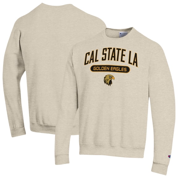 Men's Champion Oatmeal Cal State L.A. Golden Eagles Eco Powerblend Sweatshirt