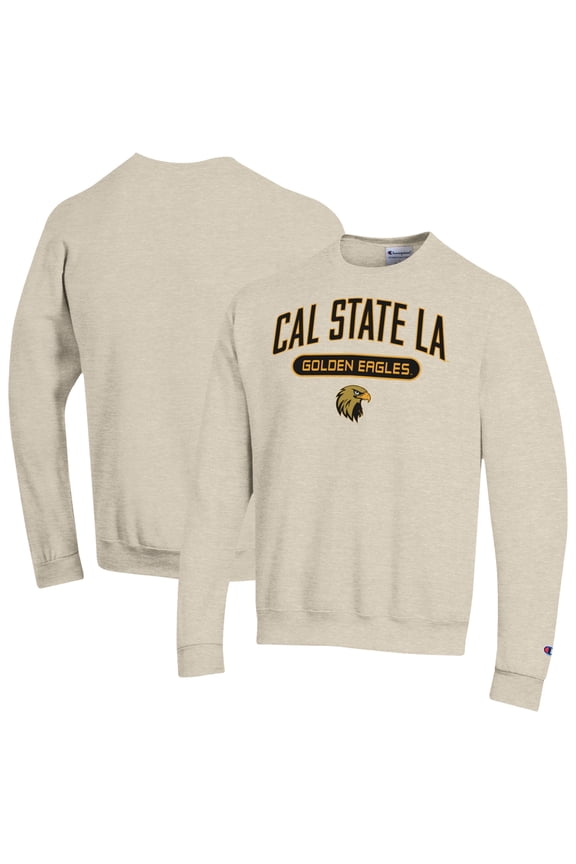 Men's Champion Oatmeal Cal State L.A. Golden Eagles Eco Powerblend Sweatshirt