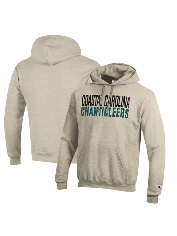 Men's Champion Oatmeal Coastal Carolina Chanticleers Eco Powerblend Pullover Hoodie