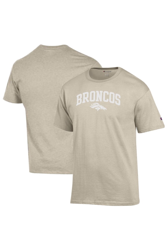 Men's Champion Oatmeal Denver Broncos Jersey T-Shirt