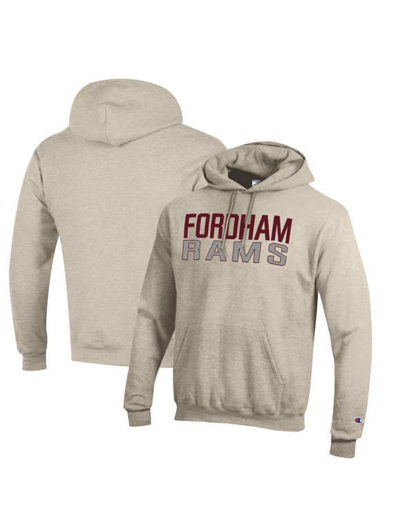 Men's Champion Oatmeal Fordham Rams Eco Powerblend Pullover Hoodie