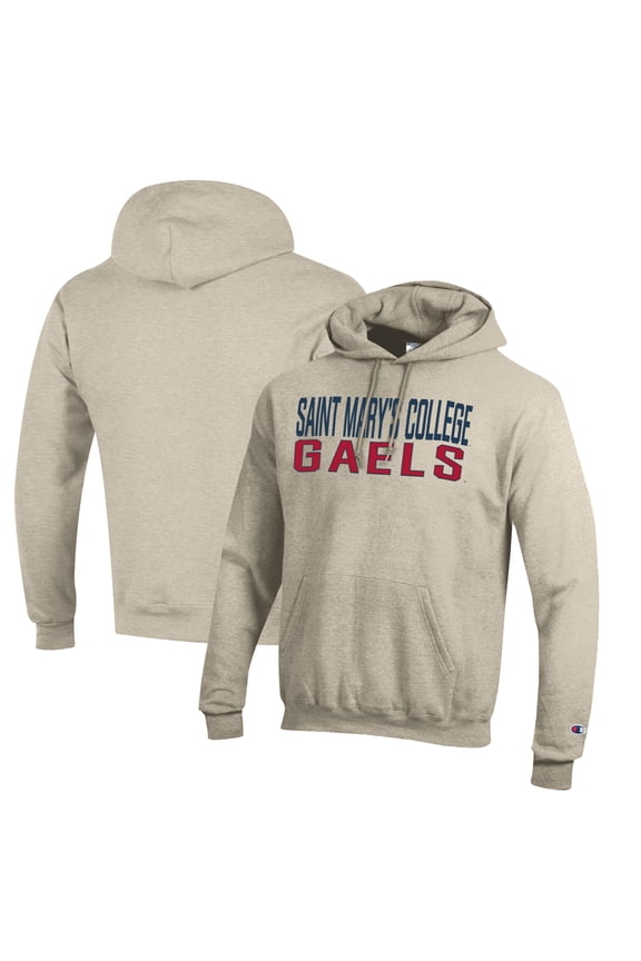 Men's Champion Oatmeal Saint Mary's Gaels Eco Powerblend Pullover Hoodie