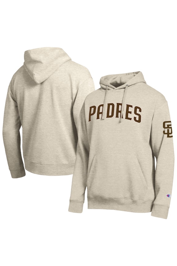 Men's Champion Oatmeal San Diego Padres All Star Chenille Patch Hoodie