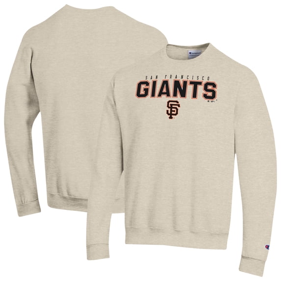 Men's Champion Oatmeal San Francisco Giants Eco Powerblend Sweatshirt