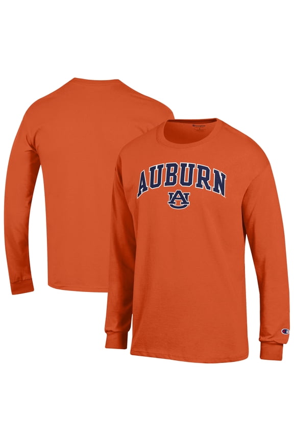 Men's-Champion Orange Auburn Tigers Arch Over Logo Long Sleeve T-Shirt