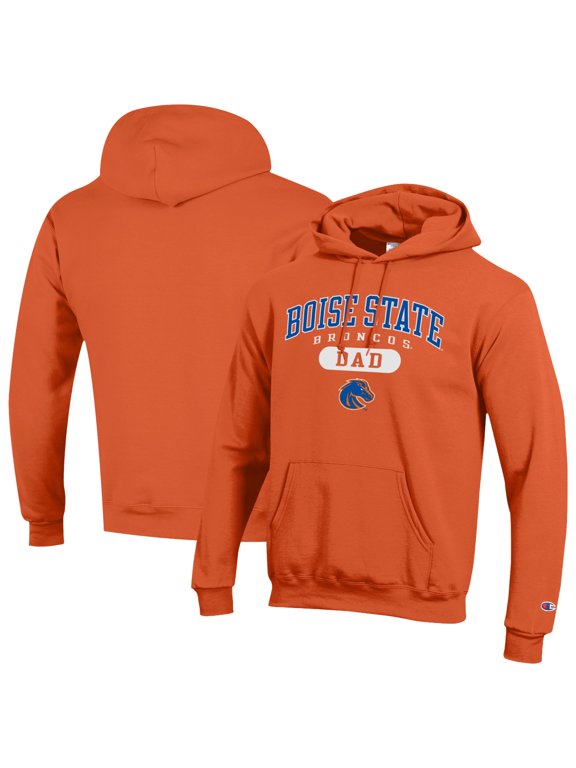 Men's Champion Orange Boise State Broncos Dad Pill Box Eco Powerblend Hoodie