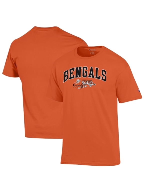 Men's Champion Orange Cincinnati Bengals Arch Over Logo T-Shirt