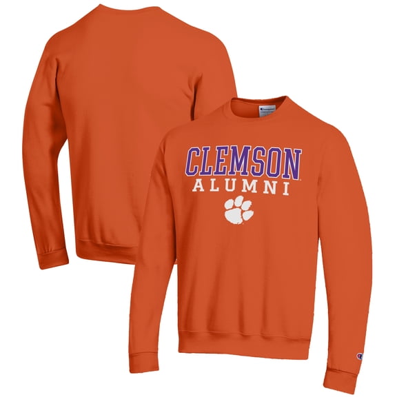 Men's Champion  Orange Clemson Tigers Alumni Logo Pullover Sweatshirt