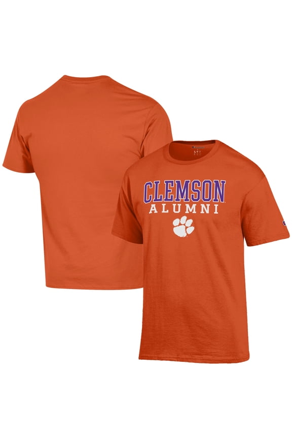Men's Champion Orange Clemson Tigers Alumni Logo Stack T-Shirt