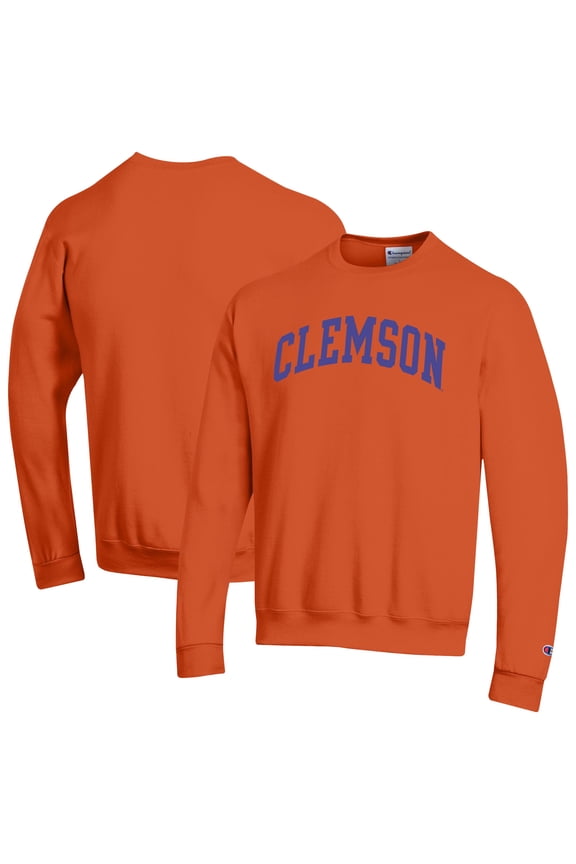 Men's Champion  Orange Clemson Tigers Basic Arch Fleece Pullover Sweatshirt