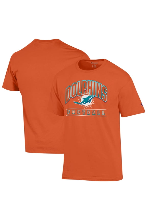 Men's Champion  Orange Miami Dolphins Football T-Shirt