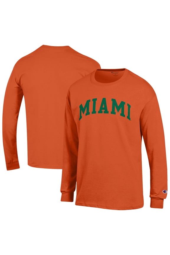 Men's Champion  Orange Miami Hurricanes Basic Arch Long Sleeve T-Shirt