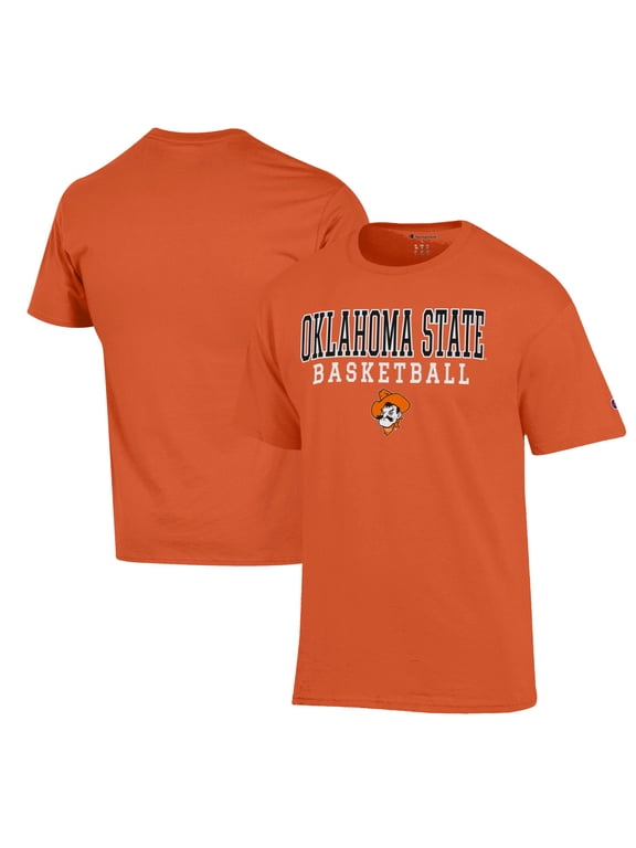 Men's Champion Orange Oklahoma State Cowboys Basketball Stack T-Shirt