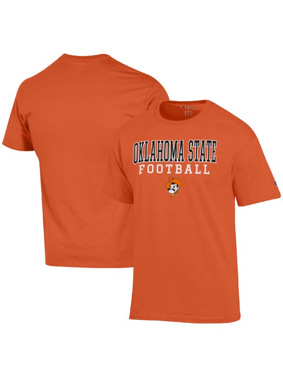 Men's Champion Orange Oklahoma State Cowboys Football Stack T-Shirt