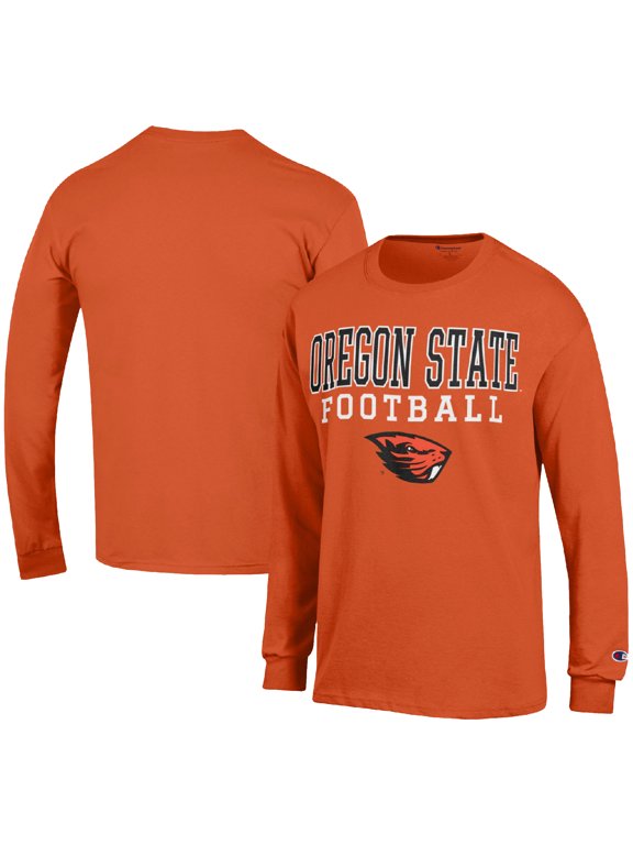 Men's Champion Orange Oregon State Beavers Football Stack Long Sleeve T-Shirt