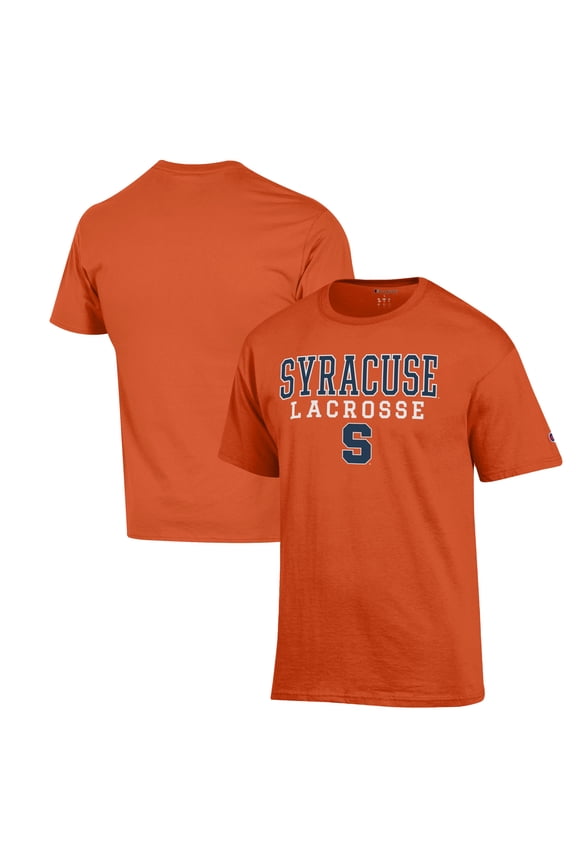 Men's Champion Orange Syracuse Orange Stack Logo Lacrosse Powerblend T-Shirt