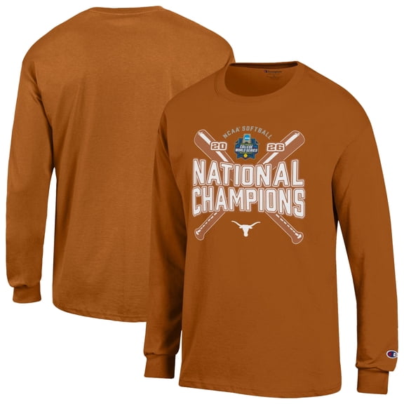 Men's Champion Orange Texas Longhorns 2026 NCAA Softball Women's College World Series Champions Jersey Long Sleeve