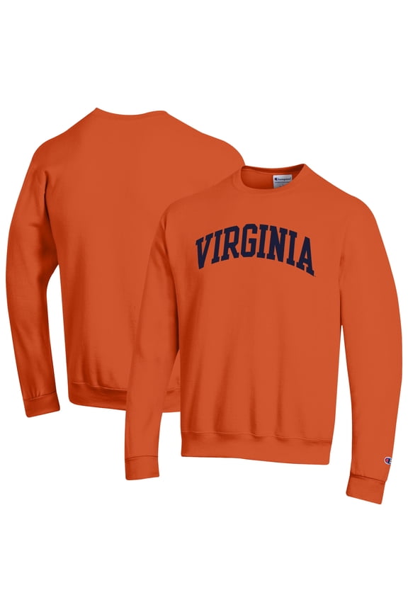 Men's Champion Orange Virginia Cavaliers Basic Arch Fleece Pullover Sweatshirt