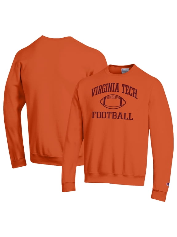 Men's Champion Orange Virginia Tech Hokies Football Icon Pullover Sweatshirt