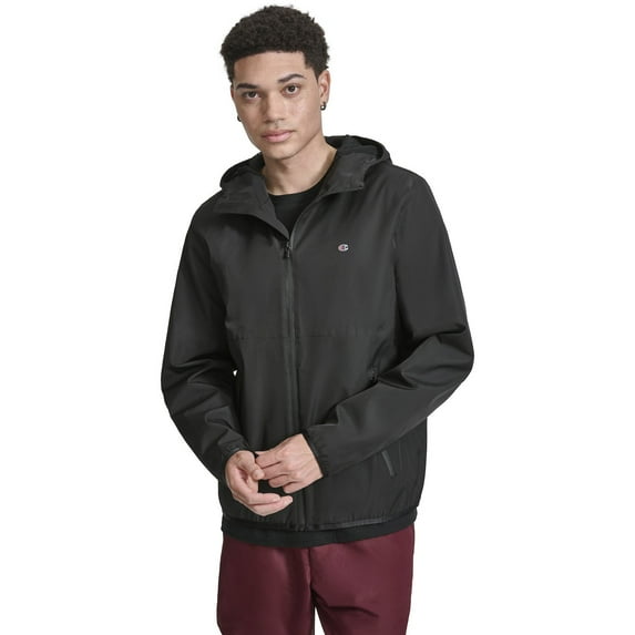 Men's Champion® Performance Windbreaker Rain Jacket with Hood Color: Black Size: XXL