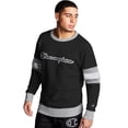 thumbnail image 1 of Men's Champion Powerblend® Colorblock Crew, Outline Logo Black/Oxford Grey/White S, 1 of 4