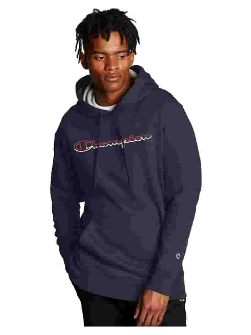 Champion Script Navy Blue Hoodie Champion Champion Men's Script