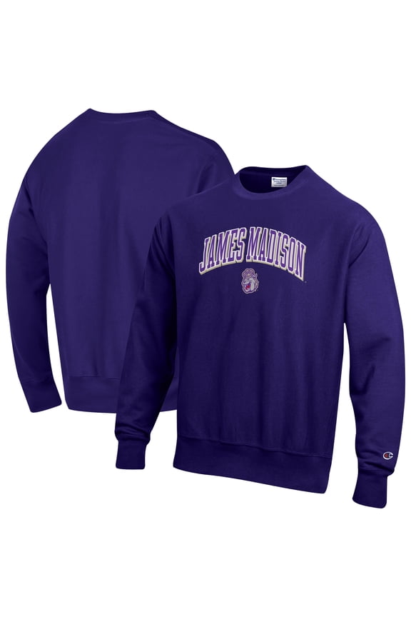 Men's Champion Purple James Madison Dukes Reverse Weave Sweatshirt