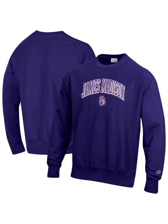 Men's Champion Purple James Madison Dukes Reverse Weave Sweatshirt