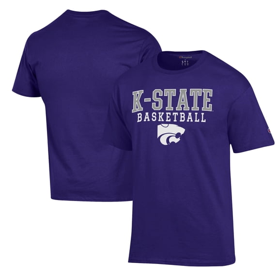 Men's Champion Purple Kansas State Wildcats Basketball Stack T-Shirt