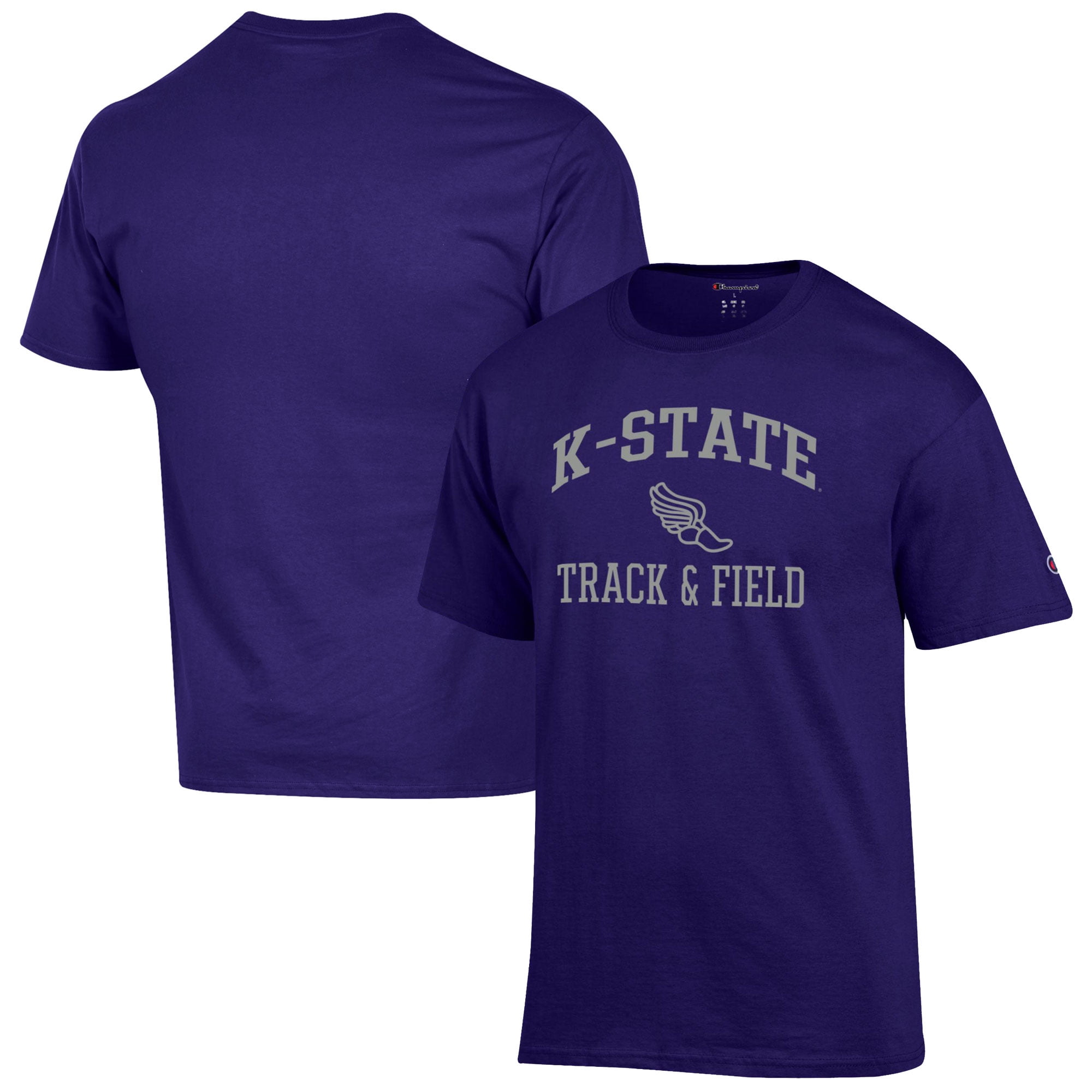 Men's Champion  Purple Kansas State Wildcats Track & Field Icon T-Shirt