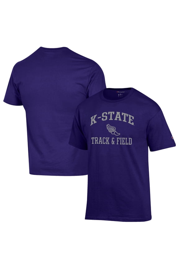 Men's Champion  Purple Kansas State Wildcats Track & Field Icon T-Shirt