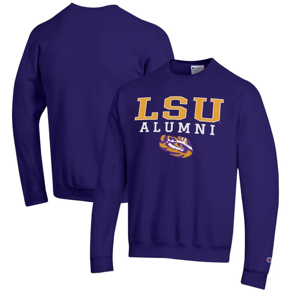 Men's Champion  Purple LSU Tigers Alumni Logo Pullover Sweatshirt