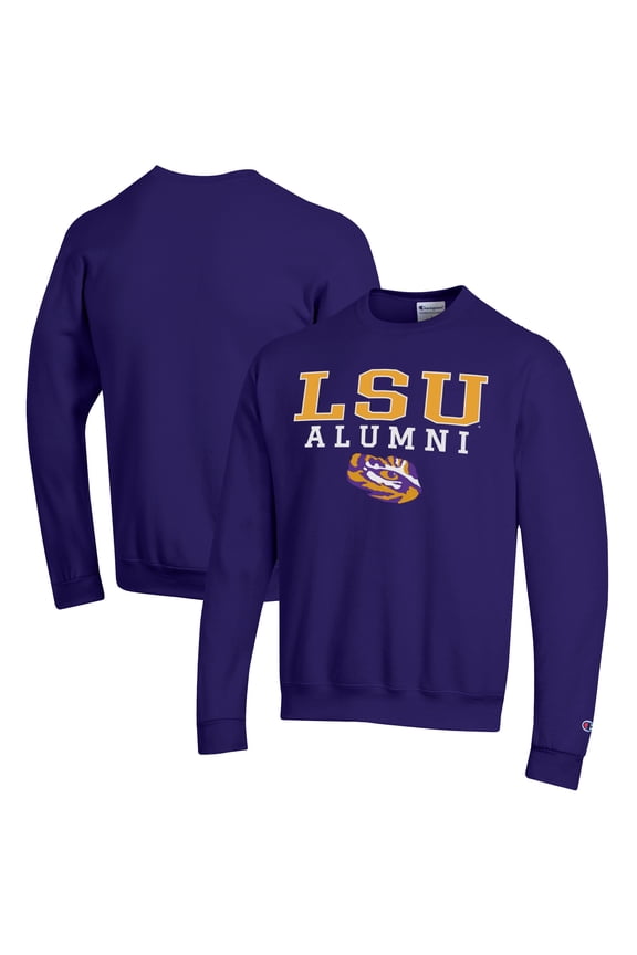 Men's Champion Purple LSU Tigers Alumni Logo Pullover Sweatshirt