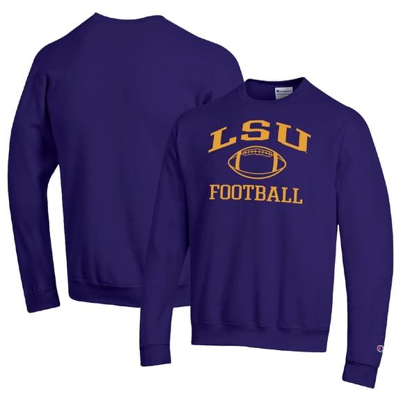 Men's Champion Purple LSU Tigers Football Icon Pullover Sweatshirt