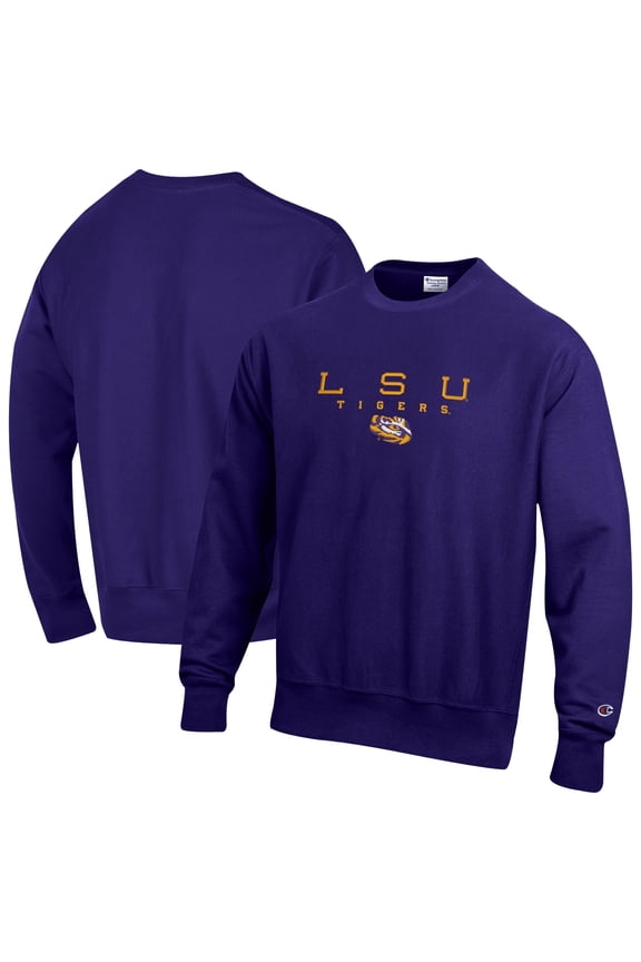 Men's Champion Purple LSU Tigers Relentless Reverse Weave Sweatshirt