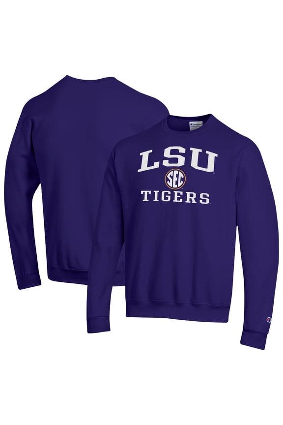 Men's Champion Purple LSU Tigers Team Fleece Pullover Sweatshirt