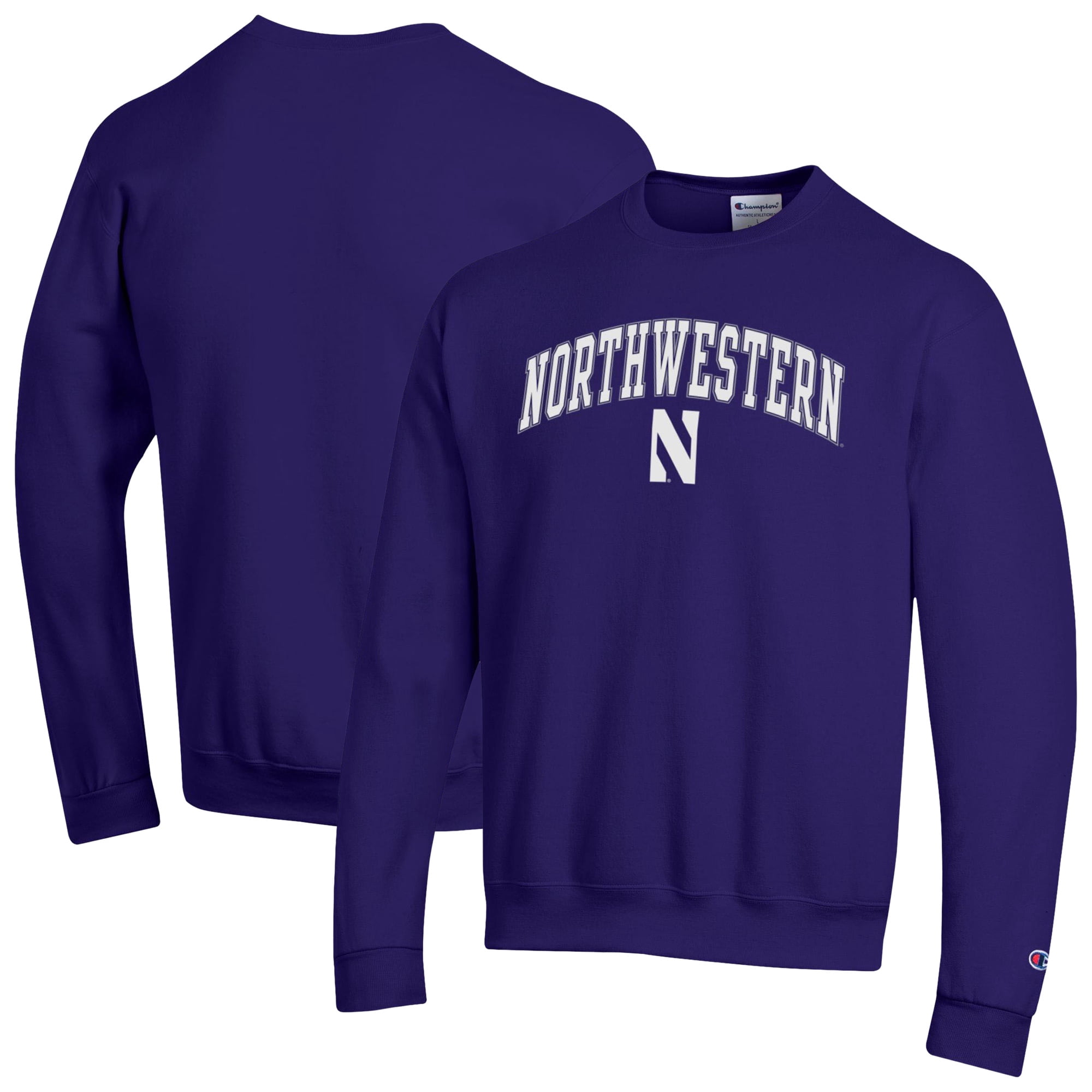 Men's-Champion Purple Northwestern Wildcats Arch Over Logo