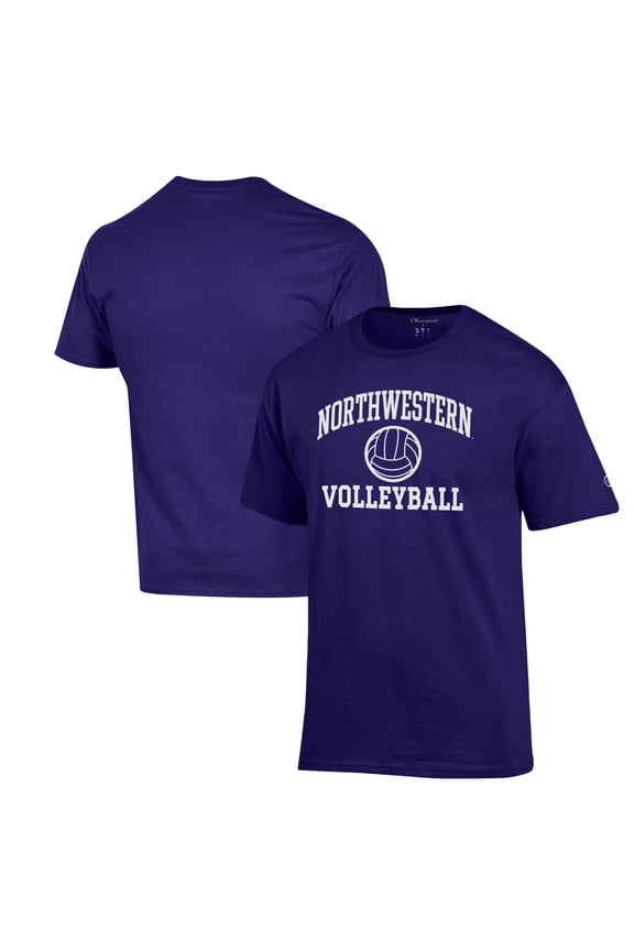 Men's Champion Purple Northwestern Wildcats Volleyball Icon Powerblend T-Shirt