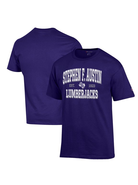 Men's Champion Purple Stephen F Austin Lumberjacks Est. Date Jersey T-Shirt