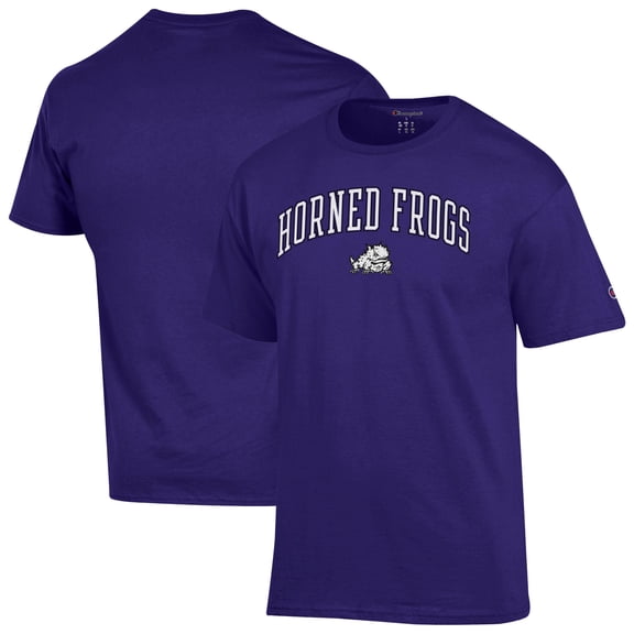 Men's-Champion Purple TCU Horned Frogs Arch Over Logo T-Shirt